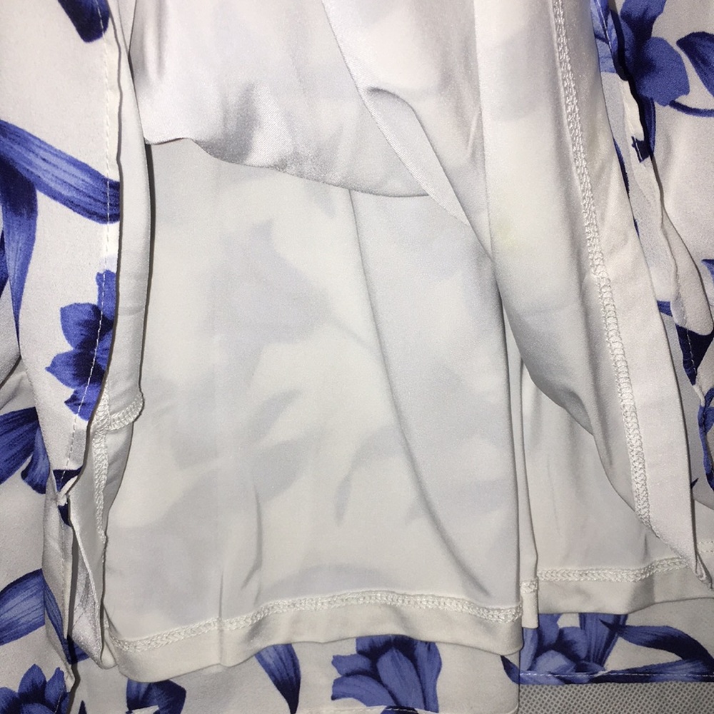 Joseph Ribkoff White And Blue Floral 3/4 Sleeve Dress | Size 10 - Picture 6 of 9